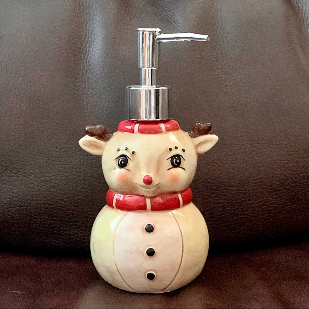 Johanna Parker Christmas Reindeer Ceramic Soap Dispenser